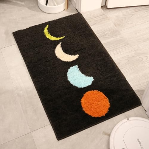 Abaodam バスストーンマット 洗えるバスルームラグ 滑り止め付き プラッシュ素材 40x60cm お風呂や玄関用の室内ラグ 快適な肌触り良い仕上がり シンプルデザイン実用的なフロアマット [4]