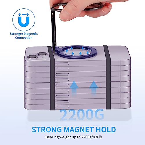 Image of Magnetic Phone Ring Holder, Removable Grip & Kickstand for MagSafe