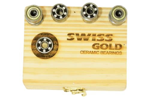 Image of Swiss Gold 627 / 608Z Hybrid Ceramic Bearings(7mm) /(8mm) for Quad & Inline Skates(Pack of 16) (627ZZ)(INLINE))