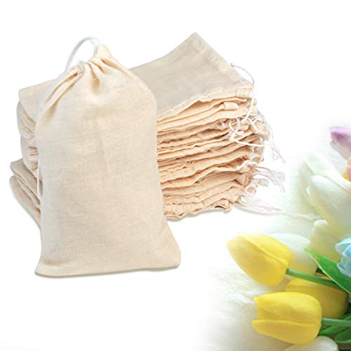 Tayfremn 100Pcs Cotton Drawstring Bags, Reusable Muslin Bag Natural Cotton Bags With Drawstring Produce Bags Bulk Gift Bag Jewelry Pouch For Party Wedding Home Storage, Natural Color (4 X 6 Inches) #TOP4