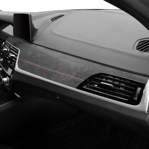 Betterhumz Auto Armaturenbrett Panel Aufkleber Wrap für BMW 5er G30 G38 525i 530i 540i 2018-2023 Instrument Dekoration Streifen aus Alcantara Interieur Zubehör