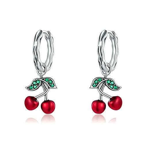 Bijoux fins en argent véritable avec pendant cerise douce