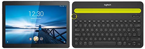 Image of Lenovo Tab M10 Tablet (10.1 inch, 32GB, Wi-Fi + 4G LTE), Slate Black+ Multi Device Bluetooth Keyboard