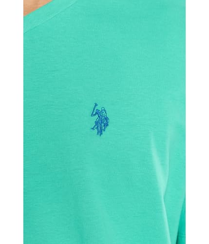 Image of U.S. Polo ASSN. Men's Solid V‑Neck T-Shirt, Aqua Teal, Medium