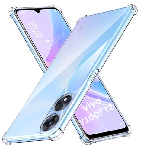 Image of Lustree Compatible with vivo Y100 5G Back Cover| Clear + TPU Case with 4 Corner Air Cushion Protection & Camera Protection | Slim& Stylus Cover for vivo Y100 5G