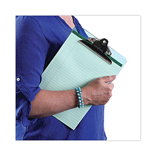 Universal Plastic Clipboard With High Capacity Clip, 1.25" Clip Capacity, Holds 8.5 X 11 Sheets, Translucent Blue #TOP6