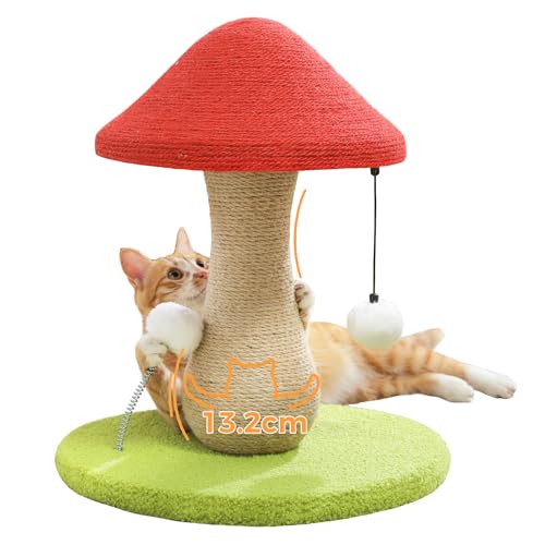 PAWZ Road Süßer Katzenkratzbaum, Pilz-Katzenkratzer mit einem Kratzbaum komplett mit 100{9cfec975290d50b2285d026ecb67980766ce7733c3470930dc71249b94ee6eb3} Sisal und Pompons, Katzenspielzeug, Pilz-Katzenbaum für Wohnungskatzen. PAWZ Road Süßer Katzenkratzbaum, Pilz-Katzenkratzer mit einem Kratzbaum komplett mit 100{9cfec975290d50b2285d026ecb67980766ce7733c3470930dc71249b94ee6eb3} Sisal und Pompons, Katzenspielzeug, Pilz-Katzenbaum für Wohnungskatzen.