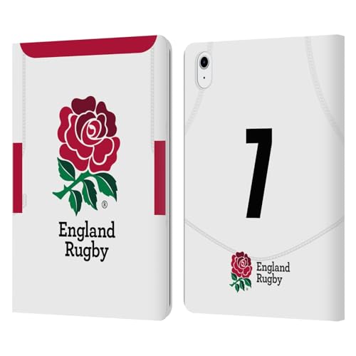 Funda de cuero iPad Air 2022 Inglaterra Rugby con ranuras para tarjetas de crédito
