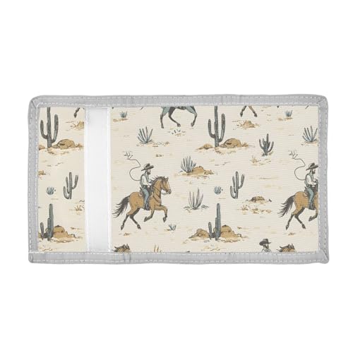 ALAZA Kids Wallets for Boys Girls Toddler Trifold Wallet Children Small Cactus Cowboy with Zipper Coin Pocket2