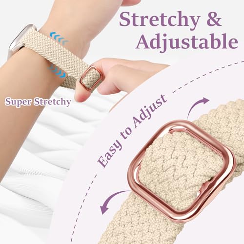 Image of Slim Braided Bands for Apple Watch Band 40mm 41mm 42mm 38mm 46mm 44mm 45mm 49mm Women,Stretchy Solo Loop Nylon Elastic Thin Narrow Skinny Strap for iWatch Ultra 3 SE 3 Series 11 10 9 8 7 6 5 4 3 2 1