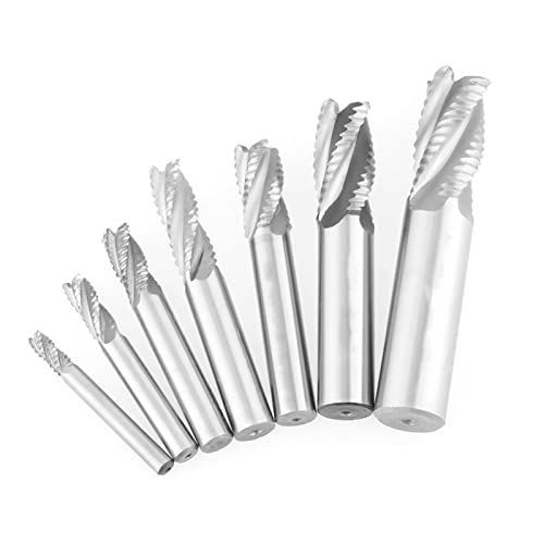 7 unids 4 Flautas 6-20mm End Mill Router Desbaste Roughing Chipbreaker Fresa