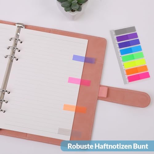 SKYDUE A5 Ringbuch Nachfüllbar Set - Kariert, Polypropylen, 90 Blätter (180 Seiten), 5 Trennblätter, Bunte Haftnotizen, 2 Umschläge, Zeitgenössisch