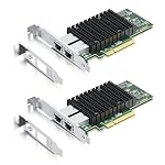 10Gtek – 10Gtek [2 Pack] 10Gb PCI-E NIC Network Card, Dual Copper RJ4