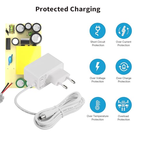 9 V 1 A kabel sieciowy, kompatybilny z tp-link tapo C200 C210 C100 WLAN IP, tapo C310 Outdoor WLAN, C320WS, TC60, TC70, ładowarka, biały