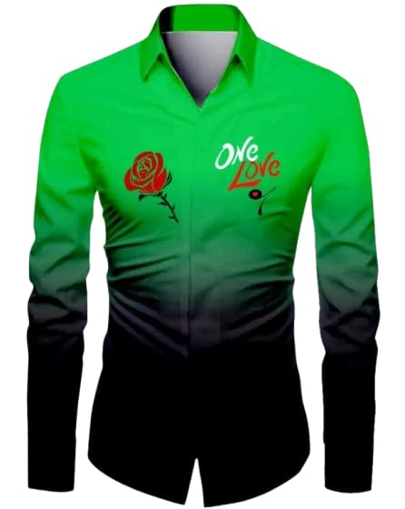 revue Men's Premium Unstitched Printed Shirt Fabric | Cotton Blend Shirting Material with Rose & One Love Print | Custom Tailoring Shirt Cloth for Casual Party Office Festival & Daily Wear-picture-11
