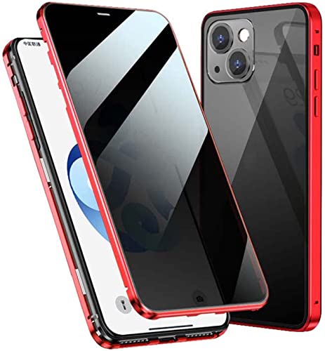 Coque en verre trempé iPhone 14 Plus magnétique rouge finition premium