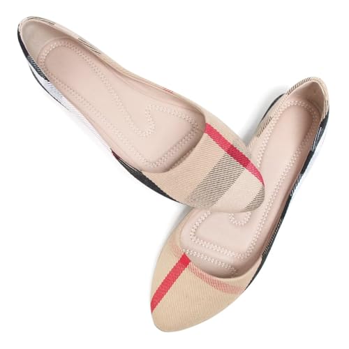 Image of Dear Time Women's Flats Pointed Toe Comfortable Dressy Multicolored Slip On Loafer Flats for Work