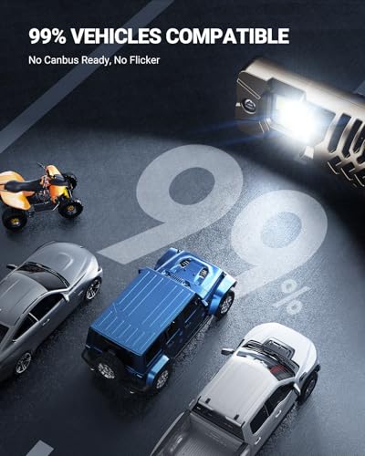 Image of SEALIGHT 9008 /H13 LED Bulb, 10X Brighter 50,000LM Super Output, 1:1 Size No Adapter Required, 6500K White, 70000Hrs Long Lifespan with IP68 Waterproof, Non-Polarity Plug and Play, Pack of 2