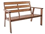 Ambientehome Gartenbank 2er Bank Massivholz Holzbank inkl. Kissen HANKO, braun - 2