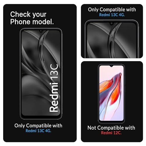 Image of ArmourPro Military Grade Matte Anti-Glare Tempered Glass Screen Protector for Redmi 13C, 13C, Poco M6 and C65 (6.74 Inch) With Installation Kit | Edge-to-Edge Protector Coverage | Black (Pack of 2)