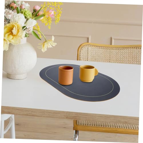 Sets de table cuir antidérapants Zerodeko lavables et imperméables pour table à manger - 8
