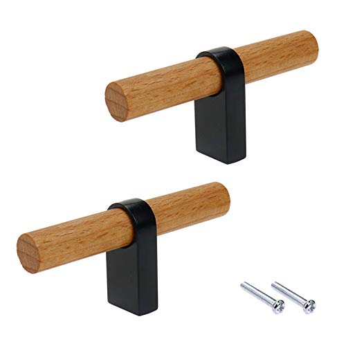 Mcredy 2021FY1061 Cabinet Knobs Wooden Knobs 2.87 Inch Length Wood Knobs cover