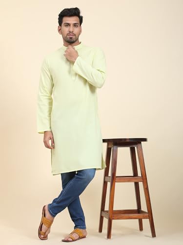 Image of SKAVIJ Mens Cotton Casual Wear Everyday Use Modern Kurta
