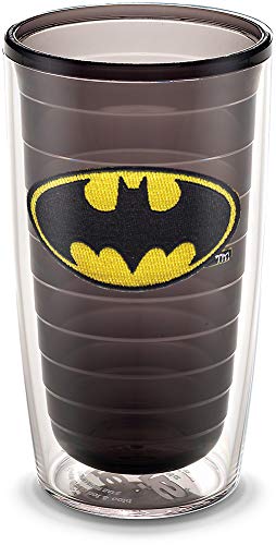 Tervis DC Comics Batman Emblem Made in USA Double Walled Insulated Tumbler Cup Keeps Drinks Cold & Hot, 16oz, Quartz - Unlidded