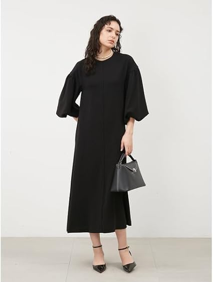 Amazon.co.jp: [ミラオーウェン] バルーンスリーブAラインワンピ 