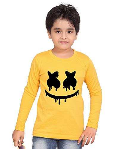 Printmate Marshmallow Yellow Graphic Printed Cotton Round Neck Kids Unisex Girls|Boys|Men Full...