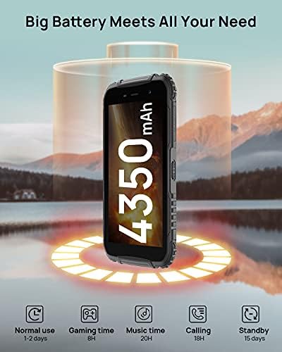 DOOGEE S35 Rugged Smartphone Android 11, 4350mAh Battery, 5.0'' HD Screen, 13MP+5MP Triple Camera, 3GB+16GB/512GB Extension, 4G Dual SIM IP68 Waterproof Unlocked Mobile Phones, GPS, Face Unlock, Black
