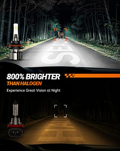 Image of SEALIGHT 9007 LED Light Bulb, 800% Brighter than Halogen, HB5 Fog Bulb 6000K Cool White, Plug-N-Play, IP68 Waterproof, Pack of 2
