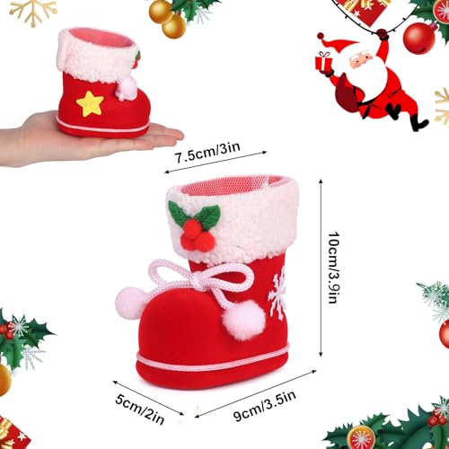 2PC Stiefel Weihnachten Taschen Santa Geschenk Form Wrapping Holiday Bags Bulk Süßigkeiten Xmas Treat Bag Kunststoff (S)