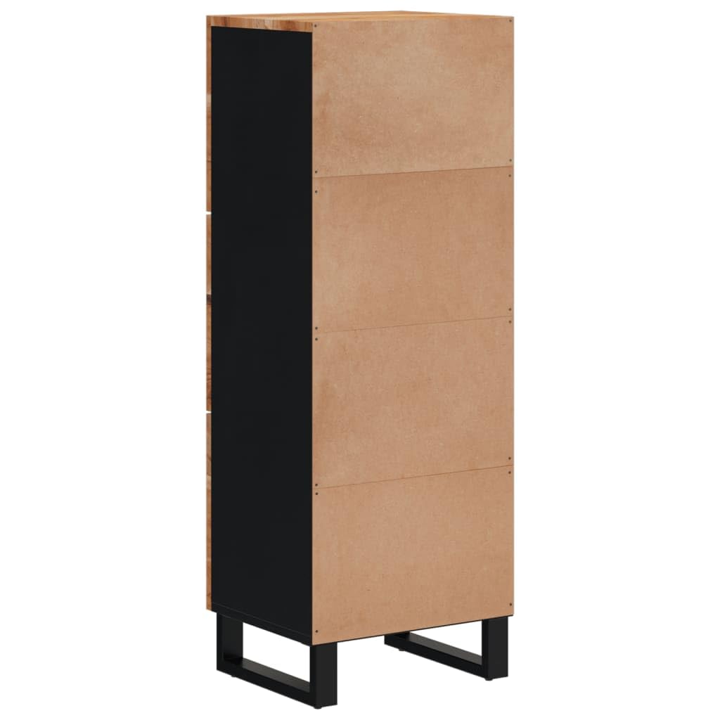 Meuble haut de qualité supérieure avec 3 portes - 40 x 33 x 110 cm - En bois massif d'acacia et fer - Design industriel - Rangement polyvalent pour salon, couloir, cuisine et salle à manger