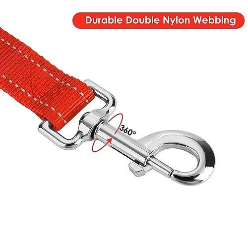 simarro Hausleine für Hunde, 60cm Hunde Leine Kurze Hundeleine mit gepolstertem Griff doppeltes Gurtband Nylon reflektierende Haustier Leinen Hundeleine Hundeleine kleine Mittel große Hunde (Rot)