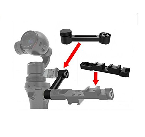 Kingwon Universele Frame Mount Adapter Houder,Verstelbare Uitgebreide Arm Rechte Extension Montage Accessoires voor DJI OSMO O+ OSMO Mobiele Handheld Gimbal Camera Zwart