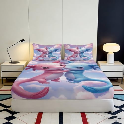 Drap housse axolotl 180x200 microfibre bonnet 25cm - 4