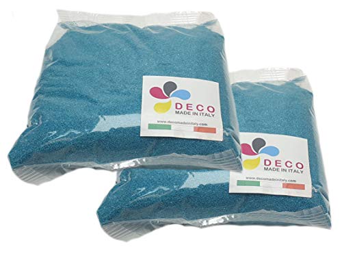 Sable coloré pour décorations 0,3/0,7 mm Paquet de 2 kg. (Turquoise)