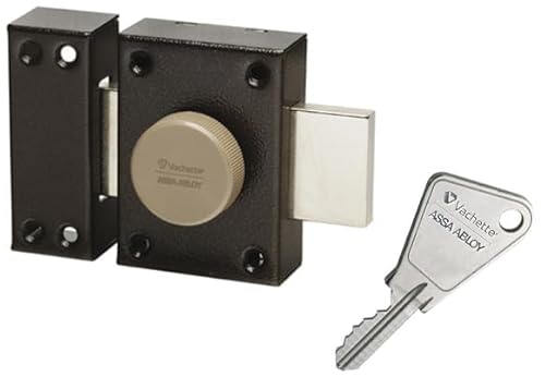 Vachette 67632/SC ECLADOR Schloss mit Knopf und Zylinder, Durchmesser 20 mm, Länge 40 mm, 3 Schlüssel, braun