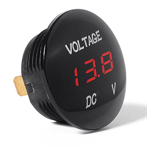 XCSOURCE 12V-24V DC Digital Display Voltmeter Car Motorcycle Red LED Waterproof Volt Meter