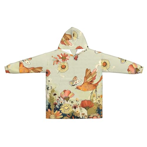 Couverture à capuche avec manches en flanelle épaisse chaude et anti-froid