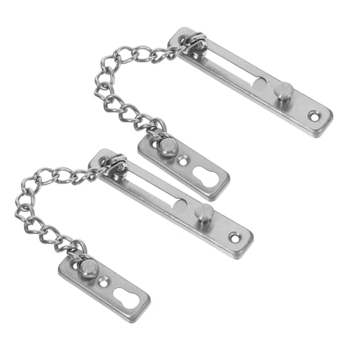 Holibanna 2 Set Catena Porta in Acciaio Inossidabile Antifurto da Serratura Sicurezza Resistente per Porte e Finestre Chiusura Heavy Duty per Protezione Casa e Hotel