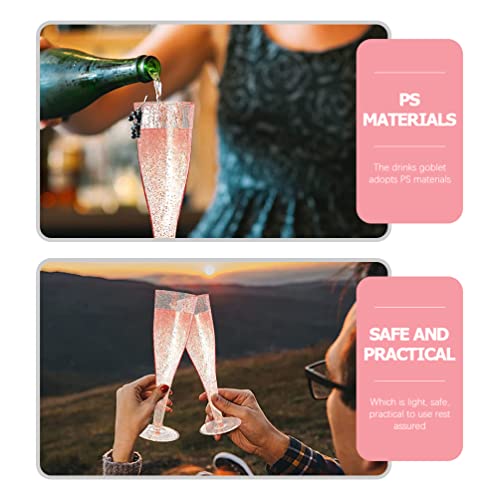 Ipetboom Flautas de Champanhe de Plástico Glitter: Taça de Vinho de Ouro Rosa Copos de Vinho Taça de