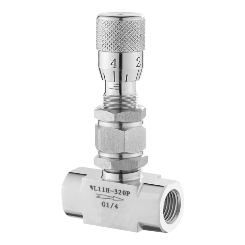 Válvula de aguja de control de microflujo y válvula dosificadora de gas