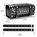 Motorcycle Tool Bag, Universal PU Leather Motorcycle Fork Bag Saddlebags Handlebar Bag Sissy Bar Storage Tool Bag for Honda Kawasaki Suzuki Yamaha Sportster (Black-2)