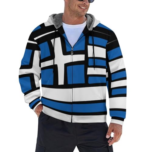 Blouson thermique homme avec capuche et manches longues doublées polaire