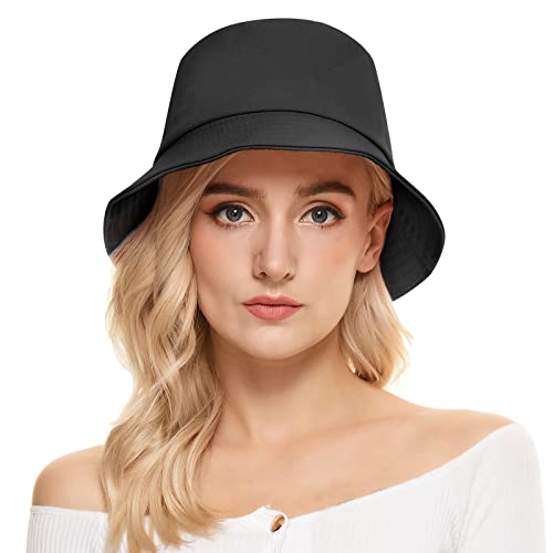 Unisex Athletic Bucket Hat Solid Colors Sun Hat With Uv Protection For Outdoor Sports Packable Summer Hats White Black #TOP5