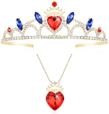 Red Heart Crown and Necklace Set Queen of Hearts Costume Gift for Teen Party image 5
