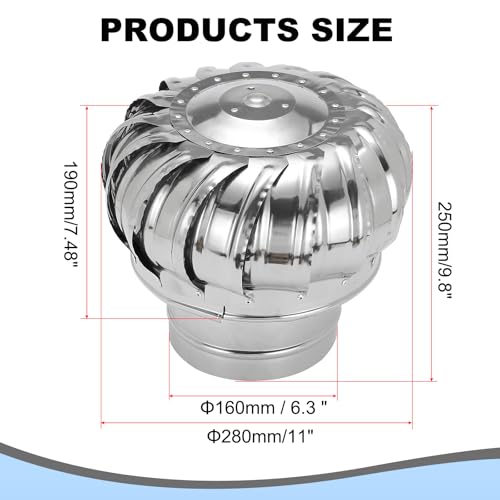 Tapa de escape de 6.3 pulgadas para ventilación de rotación redonda 3