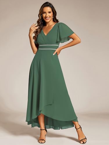 Image of Ever-Pretty Summer A-Line V-Neck Formal Dress for Women Empire Waist Chiffon Mother of the Bride Wedding Guest Dresses 41981